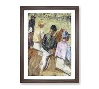 Four Jockeys By Edgar Degas Classic Painting Framed Print | A2 Walnut Framed Wall Art | Ready to Hang | Classic Historical Picture | Living Room Bedroom Lounge Office