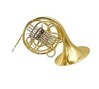 Four Key Double Row French Horn In The Key Of B F To F Lacquered Gold Marching Horn