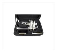 Four-key Treble Trumpet Bb B Flat Brass Beautifully Durable Instrument With Mouthpiece Case Accessories (Color : Silver)