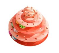Four Layer Cat Ball Tower - Interactive Turntable Puzzle Activity Toy Game | Indoor Outdoor Exercise Entertainment Accessory For Bored Kittens Backyard Living Room Play