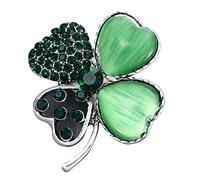 Four Leaf Brooch Fashion Crystal Lapel Pin Dress Brooch Small Button Pins For Women Clothes Bag Hat Sweater St. Patricks Day Accessories Party Favor For Women