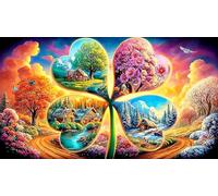 four-leaf-clover 1000 Piece Jigsaw Puzzles for Adults Family Challenge Toys Jigsaw Puzzle Home Decors for The Whole for Women, Gifts for Men 75x50cm/1000pcs