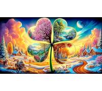 four-leaf-clover 1000 Piece Jigsaw Puzzles for Adults Family Challenge Toys Jigsaw Puzzle Home Decors for Family Decorations 38x26cm/1000pcs