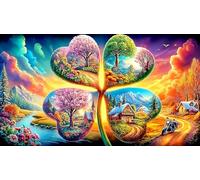 four-leaf-clover 1000 Pieces Jigsaw Puzzles for Adults Educational Games Jigsaw Puzzle Home Decors for The Whole for Women, Gifts for Men 38x52cm/1000pcs