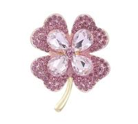 Four Leaf Clover Brooches for Women UK - Rhinestone Crystal Four Leaf Clover Pins, Elegant Brooches for Women, Wedding Party Accessory(Green)