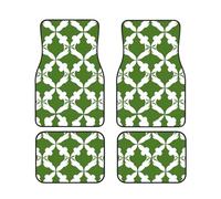 Four Leaf Clover Car Floor Mats With Non-Slip Backing - Absorbent Interior Protector For Cars, Suvs & Vehicles - Easy To Clean, Durable Car Carpets