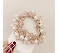 Four leaf clover crystal headband temperament hair tie, large intestine hair loop, small bear hair rope hair accessory