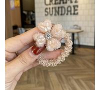 Four leaf clover crystal headband temperament hair tie, large intestine hair loop, small bear hair rope hair accessory
