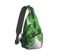 Four Leaf Clover Irish Flag Crossbody Chest Bag, Unisex Crossbody Bag, Travel, Sports, Hiking And Leisure Backpack