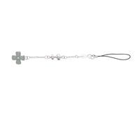 Four Leaf Clover Keychain Phone Lanyard Charm, Zinc Alloy 17x1.8x0.3cm | Anti-drop Wrist Loop, Securely Holds Keys, for Everyday Carry, Commuters, Electronic Accessories and USB Flash Drives