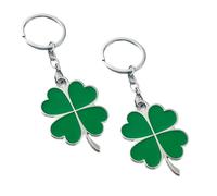 Four-Leaf Clover Keyring in Solid Metal Finely Decorated, Lucky Charm for Gift Alloy Key Chain for Unisex Car Motorcycle Car Wedding Favors Birthday New Year