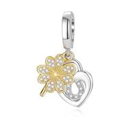 Four Leaf Clover Lucky Charms Horseshoe Charms for Pandora Charms 14K Gold Clover