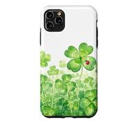 Four Leaf Clover Lucky Garden And Red Ladybug Watercolor Case for iPhone 11 Pro Max