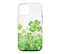 Four Leaf Clover Lucky Garden And Red Ladybug Watercolor Case for iPhone 12/12 Pro