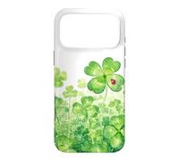 Four Leaf Clover Lucky Garden And Red Ladybug Watercolor Case for iPhone 17 Pro Max