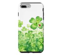 Four Leaf Clover Lucky Garden And Red Ladybug Watercolor Case for iPhone 7 Plus/8 Plus