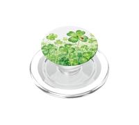 Four Leaf Clover Lucky Garden And Red Ladybug Watercolor PopSockets PopGrip for MagSafe