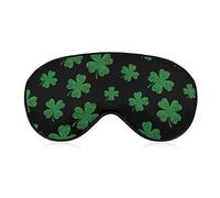 Four Leaf Clover Lucky Sleeping Eye Mask Eye Shade with Adjustable Strap Blindfold for Airplane Travel