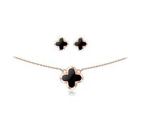Four-Leaf Clover Necklace Female Pendant Clavicle Chain Fashion Tide Plated 18K Rose