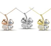 Four Leaf Clover Pendant: Silver/Two