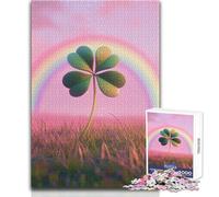 Four Leaf Clover Rainbow 1000 Piece Jigsaws for Teenagers Fun Learning with Brain Game Perfect Thoughtful Festive Present Size 38x52cm