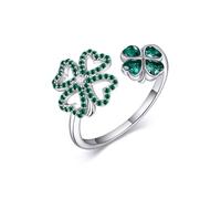 Four Leaf Clover Rings Sterling Silver Open Clover Ring St Patrick Mother's Day Jewellery for Women Mum