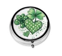 Four Leaf Clover Small Pill Box 3 Compartment Portable Pill Box for Purse Pocket Heart Flower Mini Medicine Organiser for Daily Vitamin Fish Oil Storage