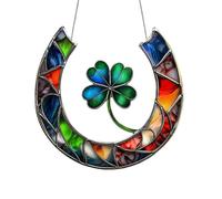 Four Leaf Clover - Symbolic Horseshoe Decoration | Rustic Horseshoe Wall Decor | Horseshoe Art | Ideal for Home Blessings, Good Luck, and Positive Energy Display