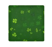 Four Leaf Clover Tile Color Green Pattern Camera Wrap Cloth, Squares Magic Self-Adhesive Cloth for Lens Camera Anti-Scratch Lens Protector Makeup Wrap Cloth Bag 13.8" x 13.8"