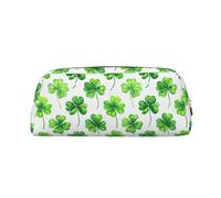 Four-Leaf Clover Watercolor Print Pencil Case, Pencil Pouch with Zipper, Portable Stationery Organizer pencil bag - Office Travel, Gold, One Size, Art Deco