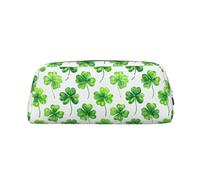 Four-Leaf Clover Watercolor Print Pencil Case, Pencil Pouch with Zipper, Portable Stationery Organizer pencil bag - Office Travel