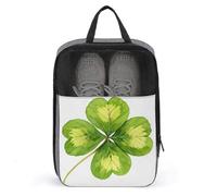 Four-Leaf Clover Watercolor Shoe Bag for Travel Daily Use Anti-dust Storage Carrier Golf Shoe Pouch