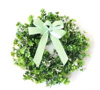 Four Leaf Clover Wreath for St. Patrick's Day Decor Featuring Lifelike Plastic Clovers and Natural-Looking Vines for Indoor Outdoor Use