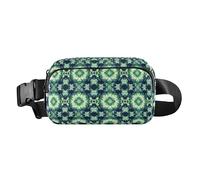Four-leaf Clovers Green Cute Crossbody Bag Waist Packs for Men Women Multipurpose Sling Chest Bag with Adjustable Strap for Travel Gym Work, four-leaf clovers green, One Size