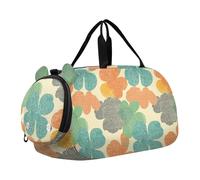 Four Leaf Clovers Simple Duffel Gym Bags with Shoes Compartment Large Capacity Sports Overnight Travel Bag for Travel, Swimming, Dance, Ballet