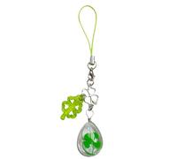 Four Leaf Grass Shape Key Ring Accessories Glass Pendant Ten Chain Strap Nons Slip Design Decoration Decoration Everyday Four Leaf Glass Pendant, フリーサイズ