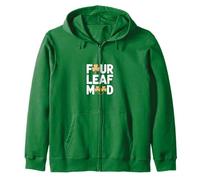 Four Leaf Mood Shamrock St Patricks Day Zip Hoodie