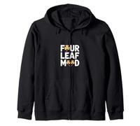 Four Leaf Mood Shamrock St Patricks Day Zip Hoodie