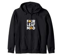 Four Leaf Mood Shamrock St Patricks Day Zip Hoodie