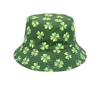 Four Leaf Print Reversible Hat for Men and Women Fashionable and Versatile Sun Hat Sunshade Fisherman Hat Men's Rain Hat (AG, M) Yellow