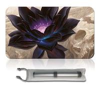 Four leaves 20220823 Board Game MTG Play Mats and Free Waterproof Bag, TCG Card Game Table Mat, Size 60 x 35 cm, Mouse Mat, Compatible with MTG, TCG (Black Lotus)