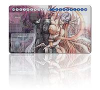 Four leaves Digimon Board Game Play Mats with Bag, TCG Card Game Table Mat Size 60 x 35 cm Mouse Pad-compatible with MTG TCG Digimon with Card Zones (33)