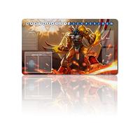 Four leaves Digimon Board Game Play Mats with Bag, TCG Card Game Table Mat Size 60 x 35 cm Mouse Pad-compatible with MTG TCG Digimon with Card Zones (692915), 20220823