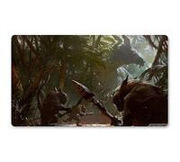 Four leaves Goblin Assaul - of-Tarkir-Forest- - Trading Card Game MTG Playmat+Free Waterproof Bag,MTG Card Game Mats,MTG Mouse Pad Board Game Table Mat Size 60X35CM Compatible With MTG TCG