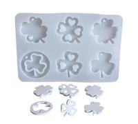 Four Leaves Lucky Silicone Mould | Shamrock Silicone Mould | Lucky Grass Silicone Mould | Clover Shaped Desktop Ornament Mould | Non-Stick Silicone Craft Mould for Art and Decoration Projects