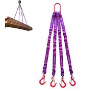 Four Leg Bridle Chain Sling for Lifting, 4409lb Polyester Web Sling with Hooks, Heavy Duty Rigging Straps for Engines, Cranes, Hoists