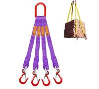 Four Leg Bridle Web Sling 6613lbs/3000KG Web Slings Belt Type with Hook, Flexible Polyester Strap Chain Hoist Sling for Hoist Safe Towing and Handling of Cargo(1m)