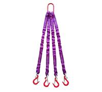 Four Leg Bridle Web Sling, 6613lbs 3T, Chain Sling for Lifting, Sling with 4 Legs Grab Hook and Adjuster, Alloy Steel Engine Lift Chain, for Engines Cranes Hoists Truck, Purple(0.5m)
