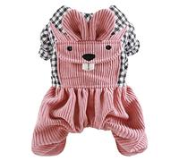 Four-legged Overalls for Pets, Warm Winter Clothing with Checked Rabbit Teeth, Stylish and Lightweight Clothing, for Small, Medium Dogs, Cold Days and Outdoor Play (Black, XS)