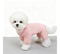Four-Legged Winter Fleece Hoodie for Small Dogs, Cozy Plush Lined Dog Jacket with Leash Attachment for Cold Weather(Pink,XX-Large)